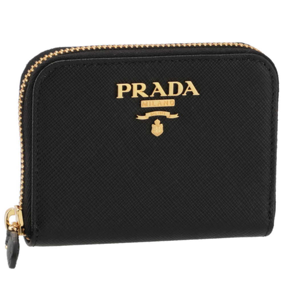 PRADA Saffiano Leather Coin Purse Black